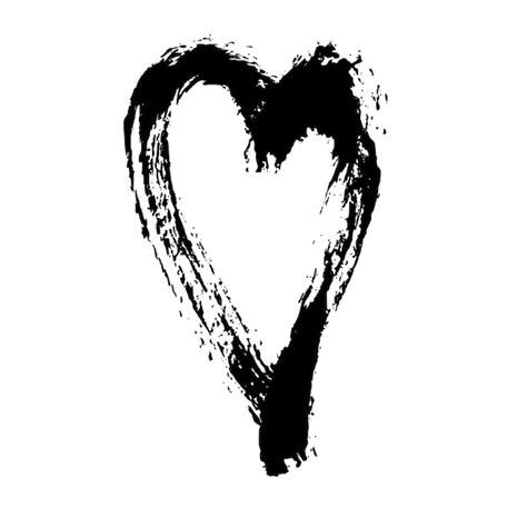 Premium Vector Hand Drawn Heart Black Brush In The Shape Of A Heart