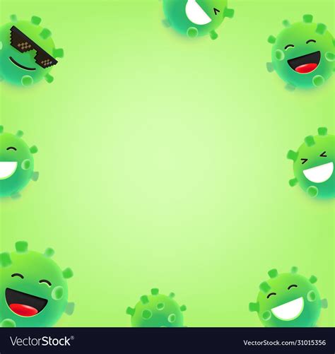 Coronavirus Emoji With Different Emotions Vector Image