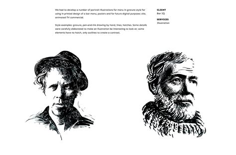 Ink Portraits Of Great Alcoholics On Behance