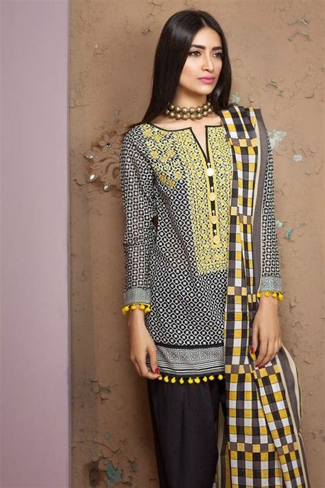 Khaadi 3 Piece Stitched Embroidered Lawn Suit B17214 BLACK