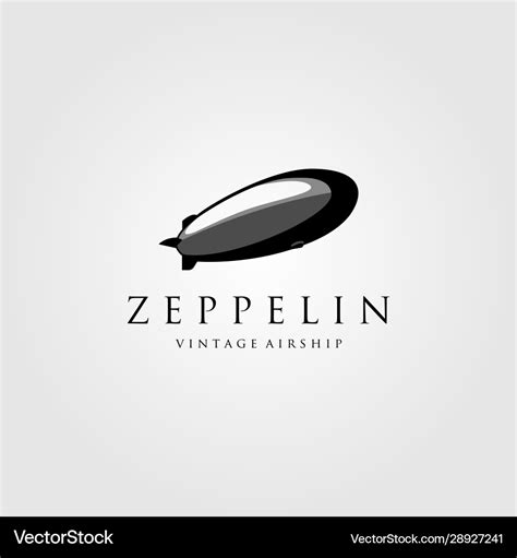 Vintage zeppelin airship logo design Royalty Free Vector