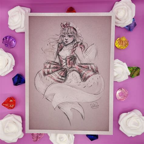 Royale High Dear Dollie Charcoal Art Print Etsy