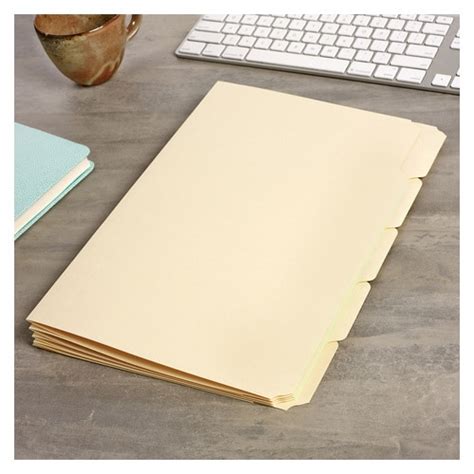 Avery Buff 5 Tabbed Manilla Folder Foolscap 355 X 241 Mm 5 Folders