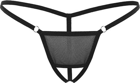 Iiniim Men S Sheer Mesh See Through G String T Back Panties Bikini Brief Underwear Black Onesize