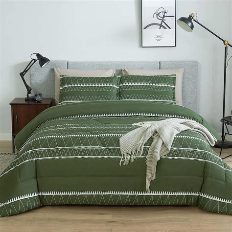 Amazon Andency Green California King Comforter Set Pieces