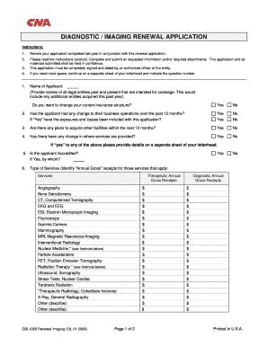 Fillable Online Cna Diagnosticimaging Renewal Application Fillable Form