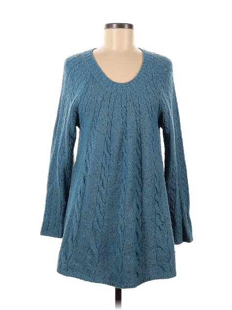 J Jill Solid Blue Pullover Sweater Size M 73 Off Thredup