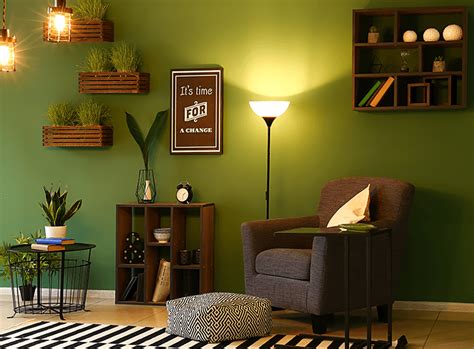 Olive Green Feature Wall Living Room - Wall Design Ideas