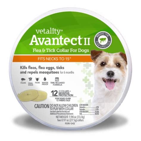 Vetality 15 In Avantect Ii Flea And Tick Collar For Dogs 2 Count 1