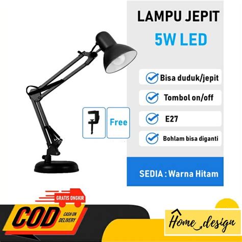 Jual Rumah Fitting Hitam Lampu Baca Arsitek Meja Belajar Kerja Duduk