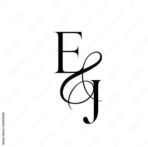 Vetor De Je Ej Monogram Logo Calligraphic Signature Icon Wedding