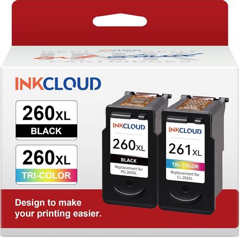 Inkcloud Compatible Ink Cartridges Replacement For Canon Pg 260 Xl Cl