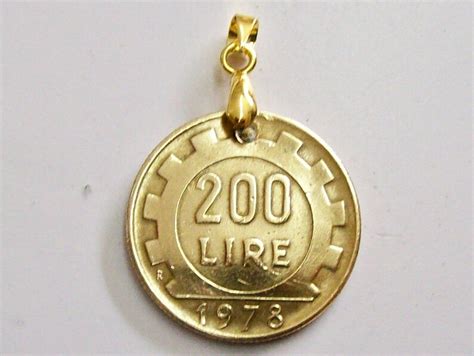 Vintage Italy 1978 Lire 200 Coin Pendant Italiana Head Womanly Etsy