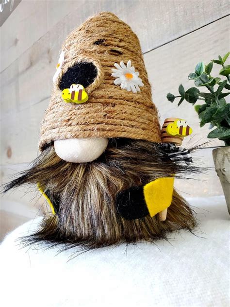 Bee Gnome Honey Bee Gnome Bumblebee Gnome Gnome Decor Etsy