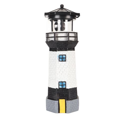 Solar Lighthouse 360 Degree Rotating Lighthouse Decoration Fadeless