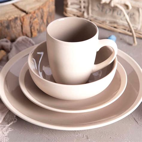 Popular Color Glaze Stoneware 16 Pcs Dinnerware Set China Multi Color And Stoneware Price