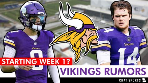 Major Vikings Rumors On J J Mccarthy Starting Week Sam Darnold