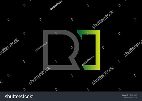 Green Black Grey Alphabet Letter Logo Stock Vector Royalty Free