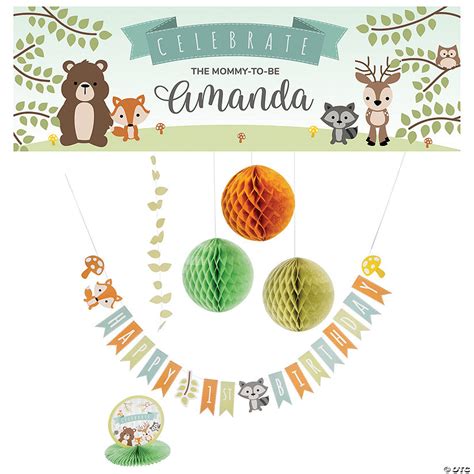 Personalized Woodland Party Banner Decorating Kit 7 Pc Oriental Trading