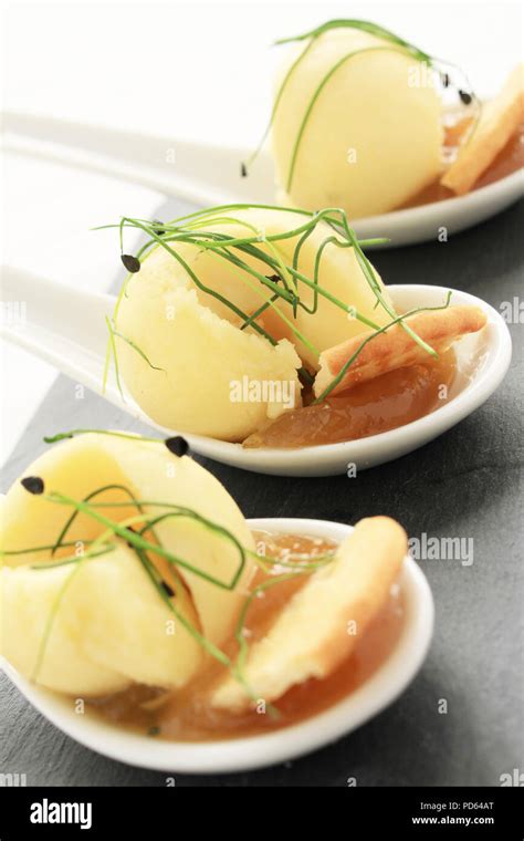 cheese canape appetizer Stock Photo - Alamy