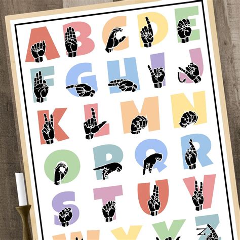 ASL Sign Language Alphabet Chart ASL Abcs Chart American Sign Language ...