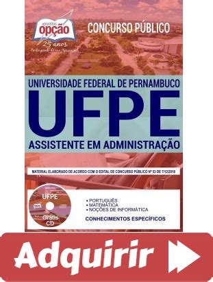 E Book E Apostila Concurso P Blico Ufpe Fun O Assistente Em