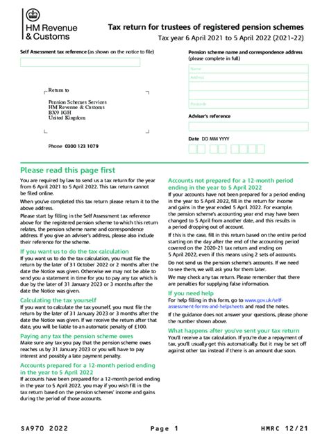 2022 Uk Hmrc Form Sa970 Fill Online Printable Fillable Blank Pdffiller