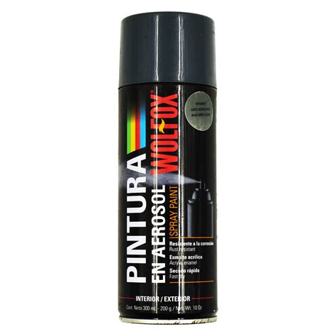 Ripley Pintura Spray Aerosol Lata Gris Maquina Ml Wolfox Wf