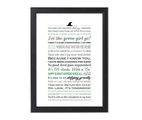 Wicked Musical Quotes Print Wall Art Printable Prints