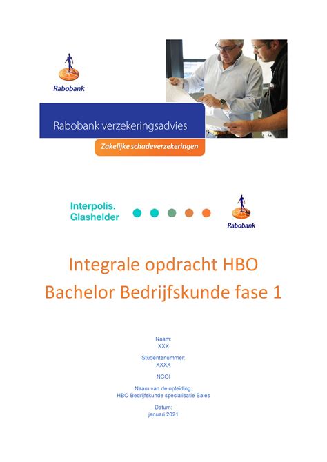 Integrale Opdracht Hbo Bachelor Bedrijfskunde Fase Stuvia Deze