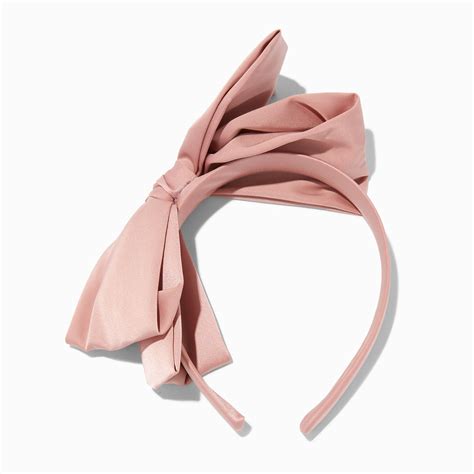 Claires Blush Pink Silky Knotted Bow Headband