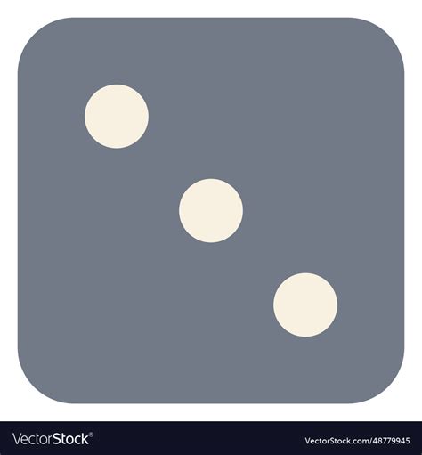 Dice Three Dot Edge Silhouette Royalty Free Vector Image