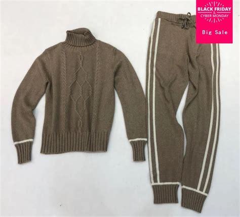 Cashmere Woolen Twist Knit Warm Sets High Collar Velvet Sweater