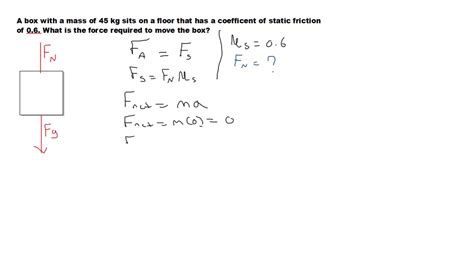 Static Friction Force Required To Move Object Youtube