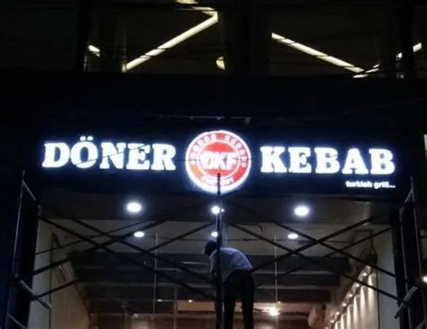 Kebab D Led Acrylic Letters Glow Sign Board Operating Temperature