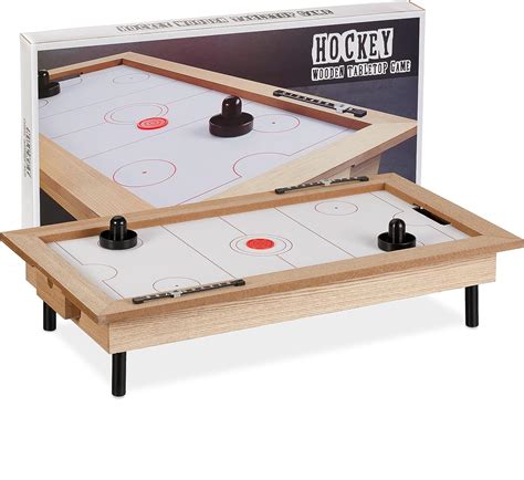 Relaxdays Airhockey Tischspiel Hbt 14 X 65 X 35 Cm Inkl Schieber