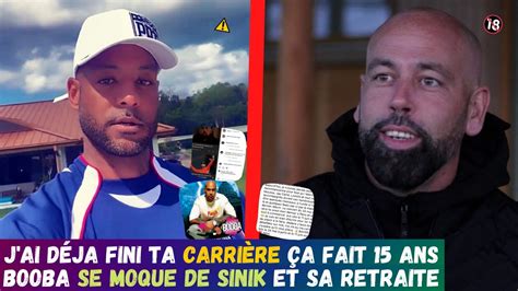 BOOBA TERMINE SINIK QUI DÉCIDE DE METTRE FIN A SA CARRIERE IL RÉAGIT