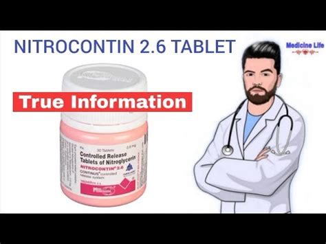 Nitrocontin 2.6 tablet, Nitrocontin tablet | Nitroglycerin tablet ...