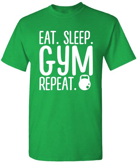 Eat Sleep Gym Repeat Gym T Shirt Exercise T Shirt Motivation T