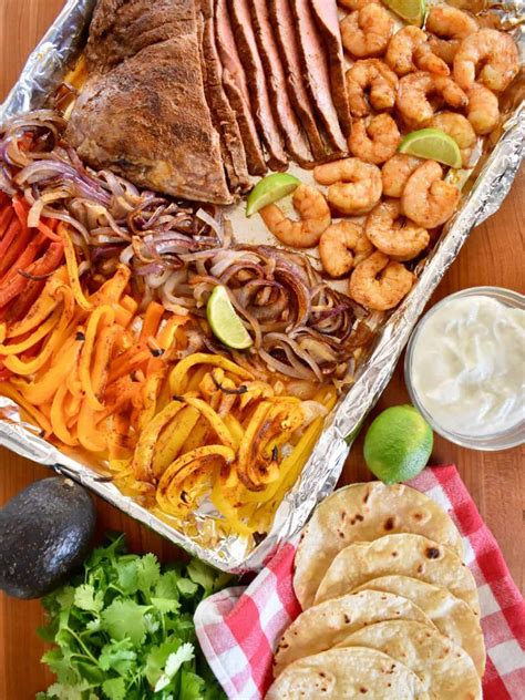 Steak And Shrimp Fajitas How To Make On A Sheet Pan This Delicious House