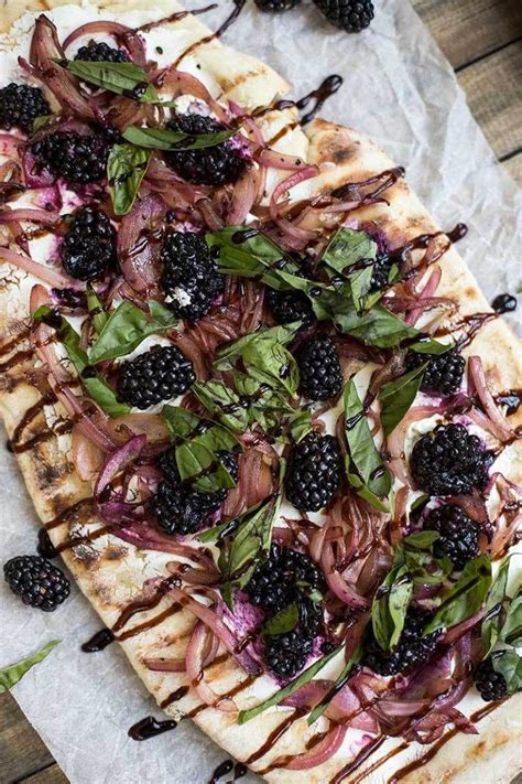 Goat Cheese And Blackberry Flatbread Pizzas Kiwi And Carrot Recipe