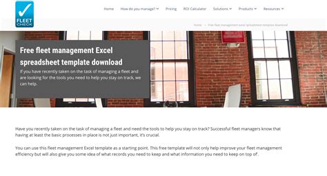 Sme Fleets Offered Free Excel Fleet Management Spreadsheet Template