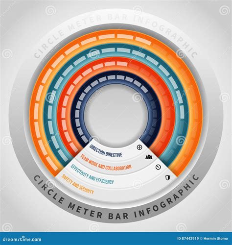 Circle Meter Bar Infographic Stock Vector Illustration Of Circling