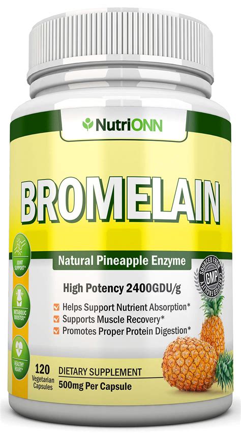 Bromelain 500mg 2400 GDU 120 Vegetable Capsules Pure Pineapple