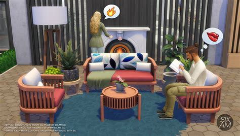 Stylish Wood Living Room Cc Pack For The Sims 4 Sixam Cc