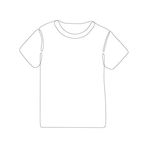 Premium Vector T Shirt One Single Line Drawing Isolated On White