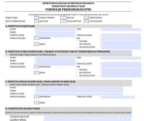 Ini Cara Unduh Dan Mengisi Formulir Permohonan Efin Online