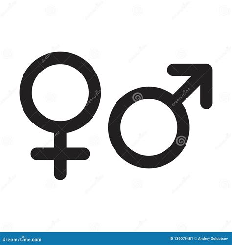 Iconos Femeninos Y Masculinos Del Género Sex Symbol Aislado Vector Del Hombre Muestra Del