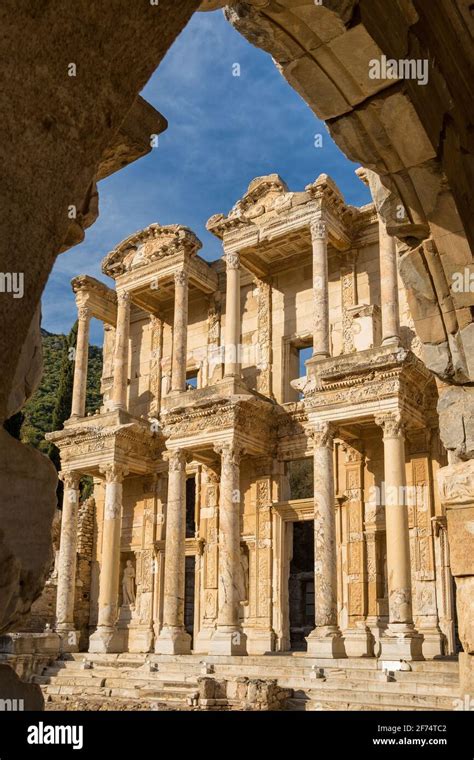 Library Of Celsus In The Ancient City Of Ephesus Turkey Stock Photo