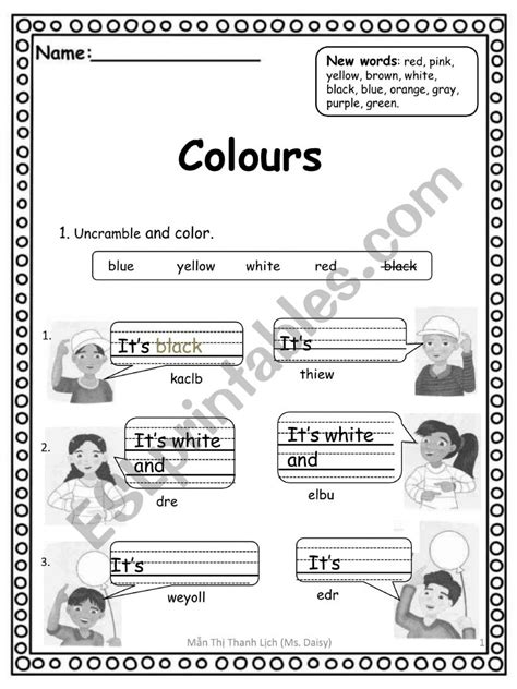 Colors Esl Worksheet By Daisy1295